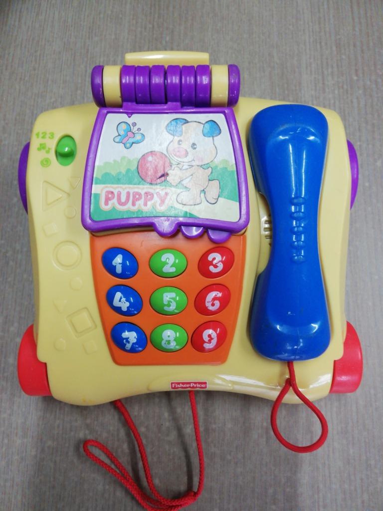 1e telefoon fisher price, Kinderen en Baby's, Speelgoed | Fisher-Price, Ophalen, Gebruikt, Duw- of Trekspeelgoed, Met geluid