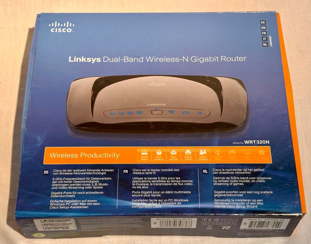 Linksys WRT320N Gigabit router, Envoi, Comme neuf