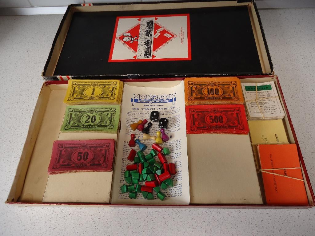 Vintage "Monopoly De Luxe" van Smeets & Schippers anno 1958., Hobby & Loisirs créatifs, Trois ou quatre joueurs, Enlèvement ou Envoi