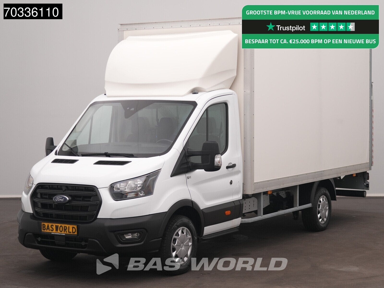 Ford Transit 130pk Laadklep Bakwagen Airco Cruise Euro6 Meub, Stof, Euro 6, 4 cilinders, Wit