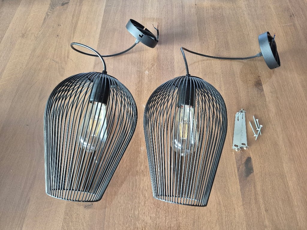 Ensemble de lampes suspendues noires - petit prix, bon état, Enlèvement, Utilisé