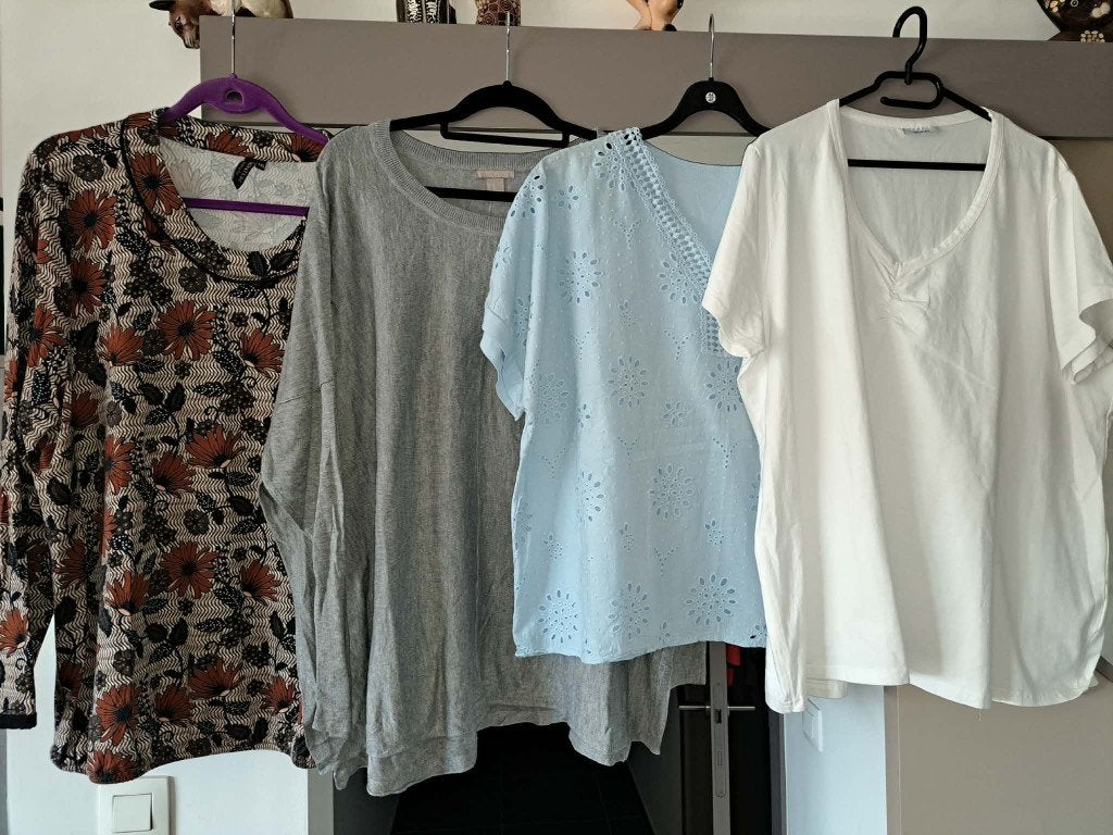 Shirts en tops, zomer, heel dun truitje, 3XL-4XL, Kleding | Dames, Grote Maten, Ophalen of Verzenden, Nieuw, Wit, Blouse of Tuniek