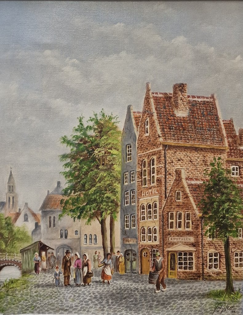 schilderij, Ophalen, Doek, Gesigneerd, Klassiek