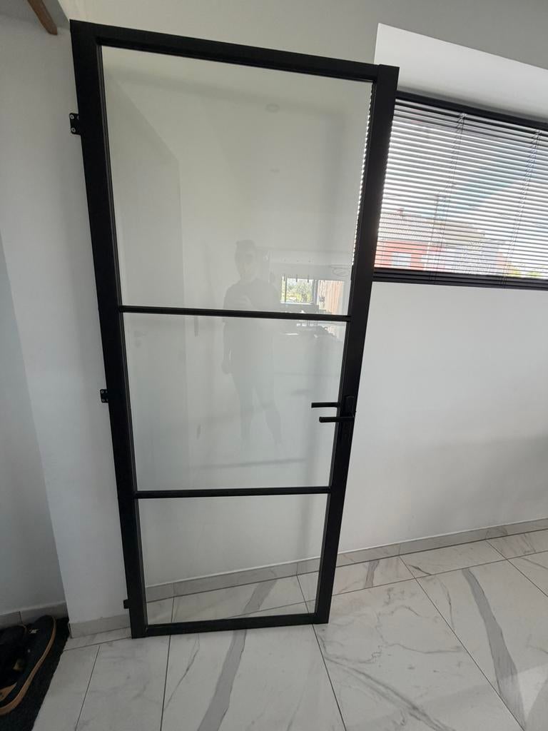 Stalen deur 83x201, Doe-het-zelf en Bouw, Deuren en Vliegenramen, Ophalen, 80 tot 100 cm, Binnendeur, Zo goed als nieuw