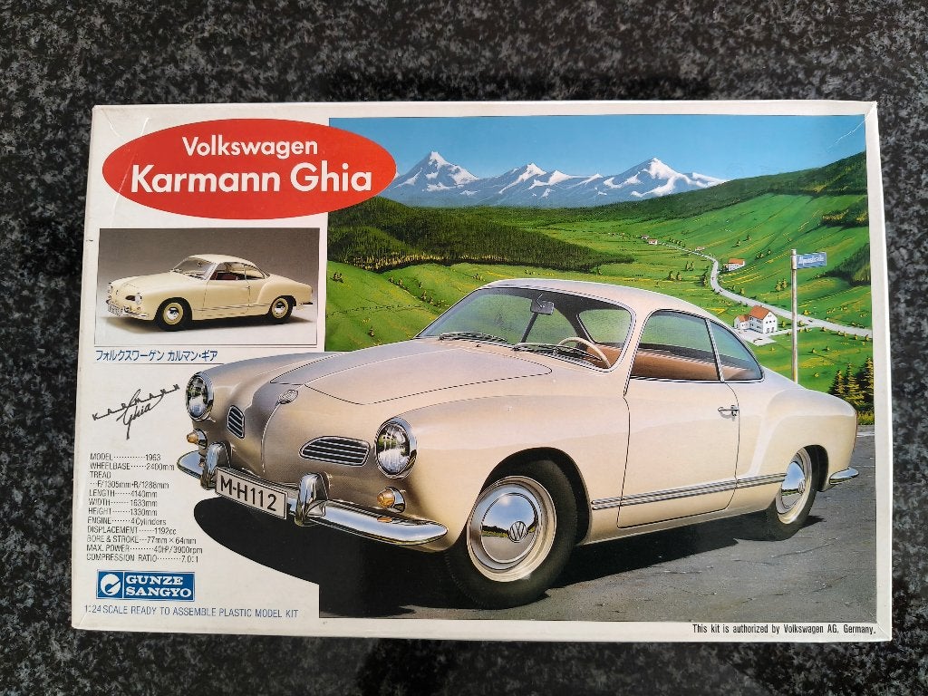 Gunze Sangyo Volkswagen Karmann Ghia 1/24 — Non construit, Hobby & Loisirs créatifs, Voitures miniatures | 1:24, Enlèvement, Comme neuf