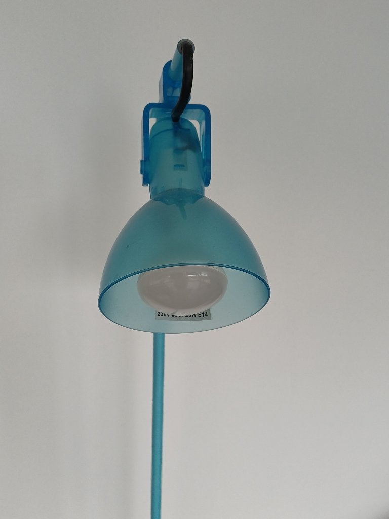 blauwe vloerlamp en tafellampen, Ophalen, 100 tot 150 cm, E14 (klein), Zo goed als nieuw