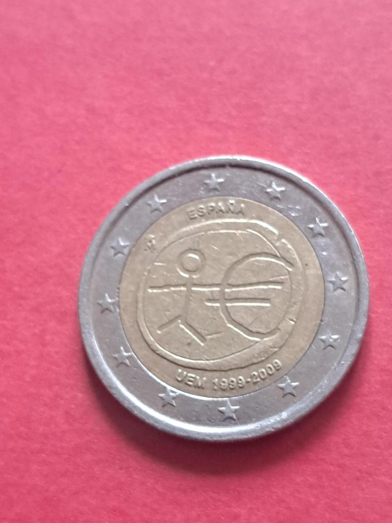 2009 Espagne 2 euros 10 ans de l'UEM, Timbres & Monnaies, Monnaies | Europe | Monnaies euro, Envoi, Espagne, 2 euros, Monnaie en vrac