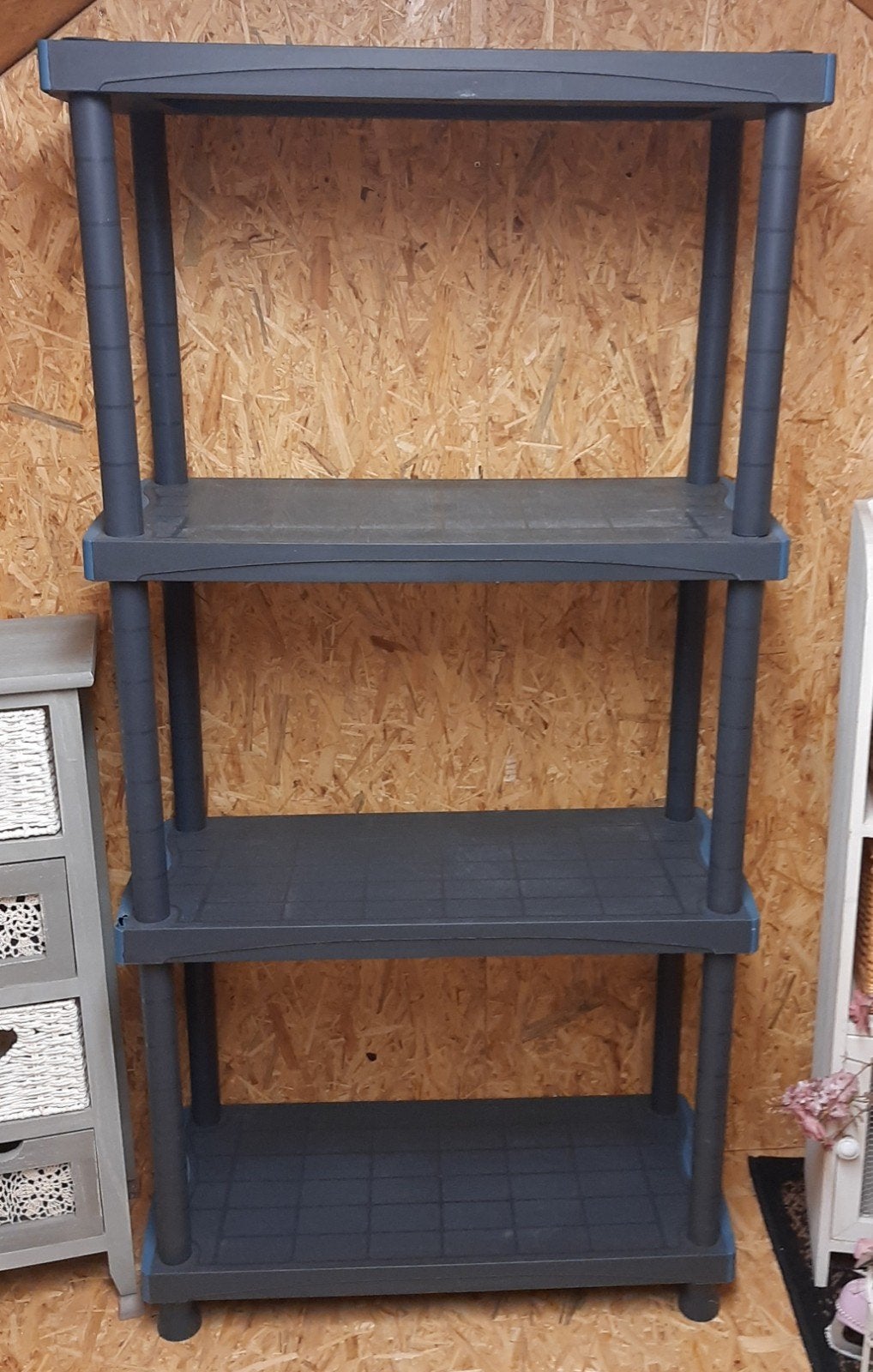 Étagère bleu et gris en plastique, Enlèvement, Utilisé, Synthétique, Stockage de conteneurs