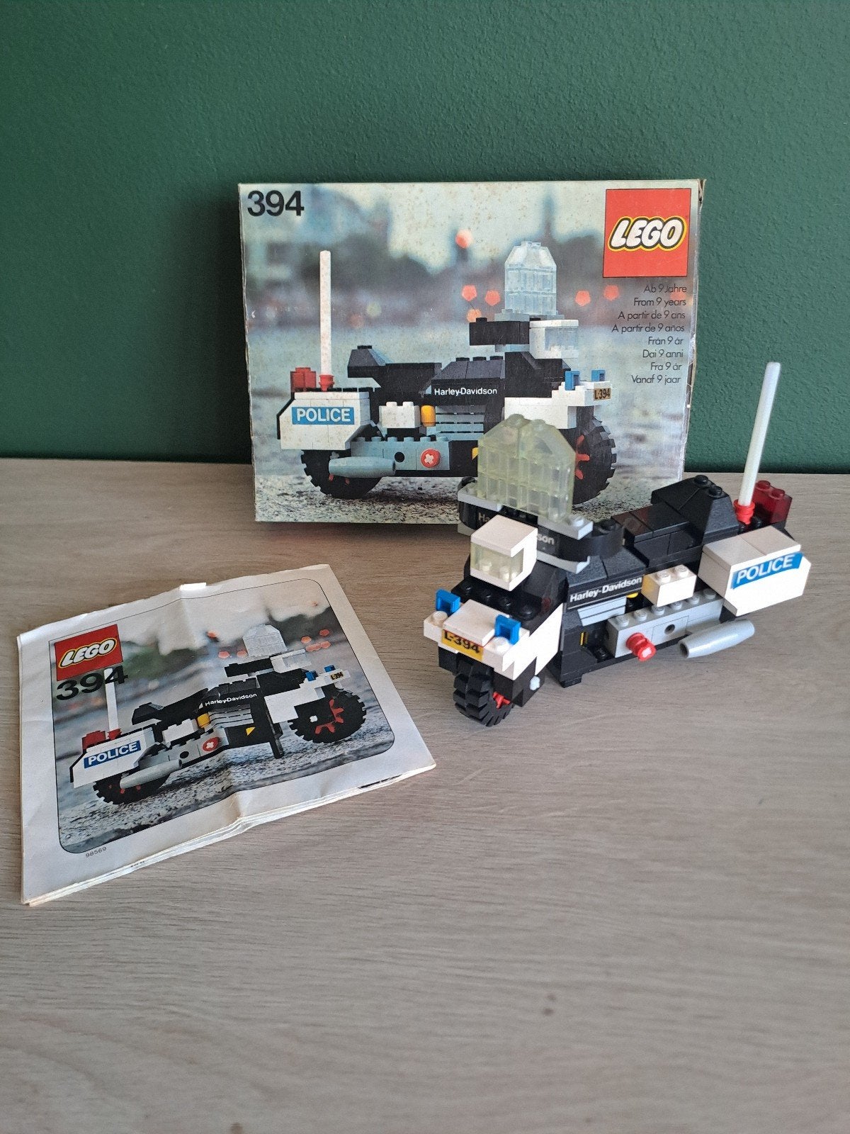 Vintage Lego 1976 394 Harley Davidson 1000cc Politiemotor, Kinderen en Baby's, Ophalen, Compleet, Lego