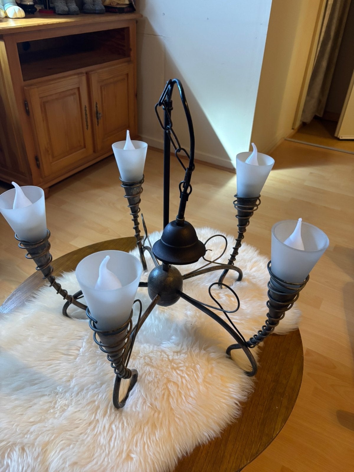 Kroonluchter, Huis en Inrichting, Lampen | Kroonluchters, Ophalen, Zo goed als nieuw, Glas
