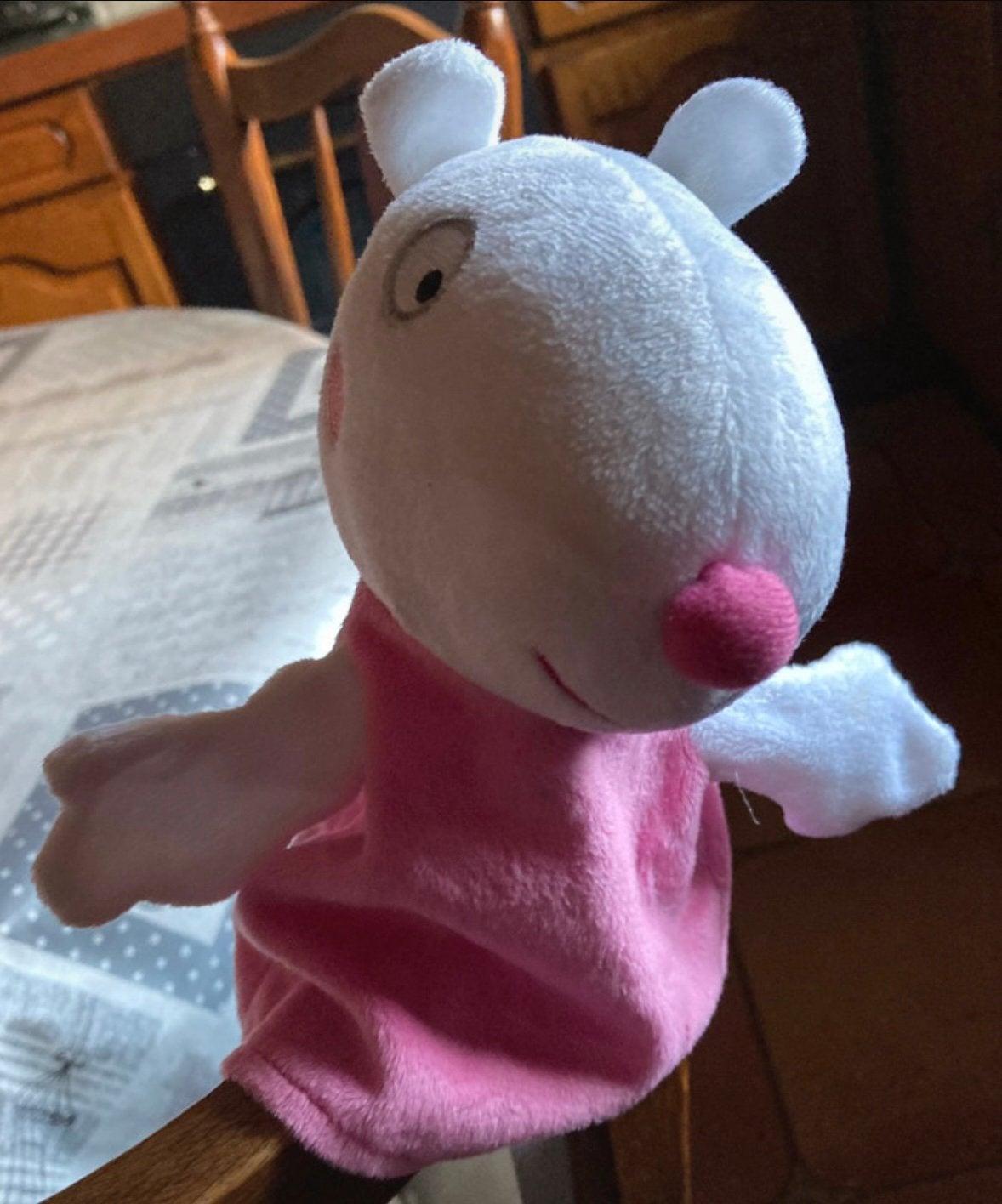 Handpop Suzie het schaapje van Peppa Pig., Overige typen, Ophalen of Verzenden, Met label, Roze