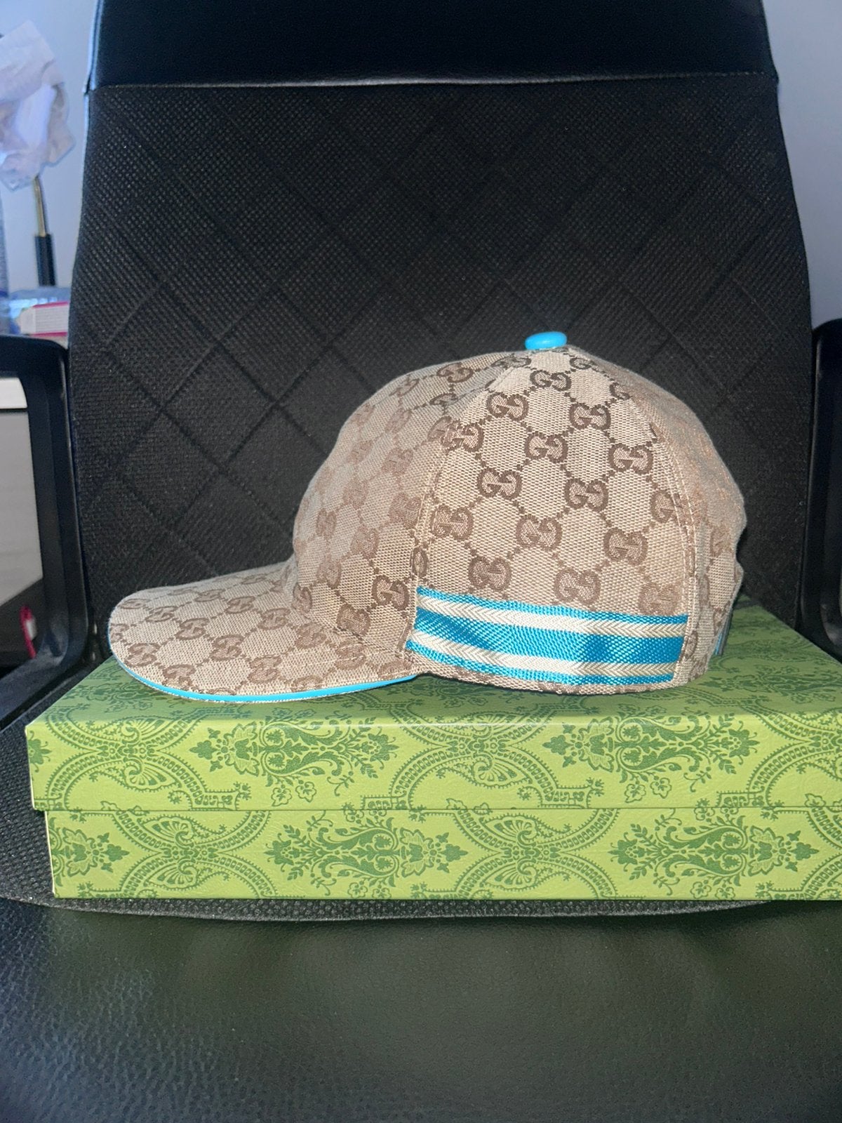 Gucci pet blauw, Enlèvement ou Envoi, Comme neuf, Casquette
