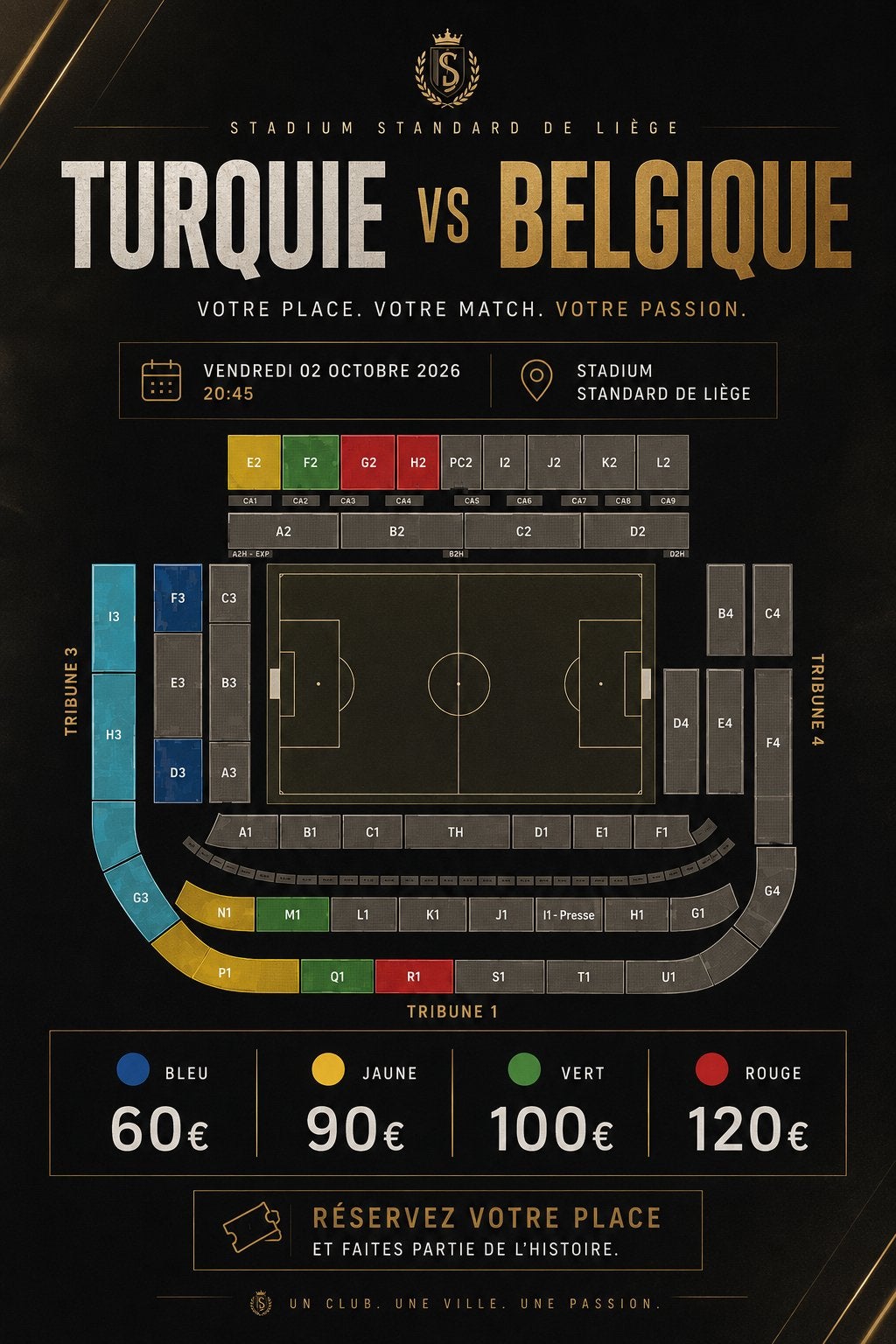 WEDSTRIJD TURKIJE - BELGIË (beperkt aantal plaatsen! )