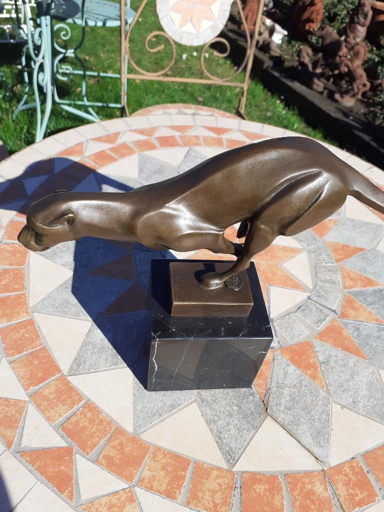 PANTER, BRONZEN POEMA IN DE BASISRACE, Antiek en Kunst, Ophalen of Verzenden, Brons