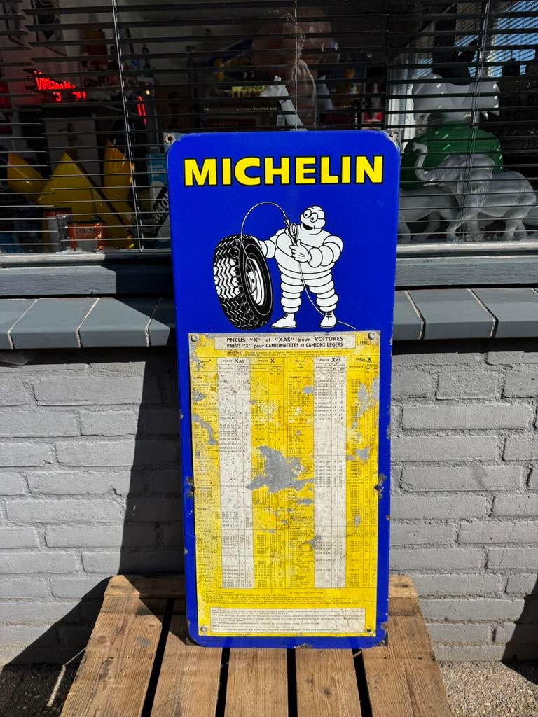 MICHELIN emaille reclamebord, Verzamelen, Ophalen of Verzenden, Gebruikt, Reclamebord
