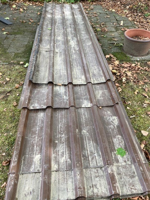 bruin metalen golfplaten, Doe-het-zelf en Bouw, Ophalen, Gebruikt, Overige kleuren, 15 m² of meer
