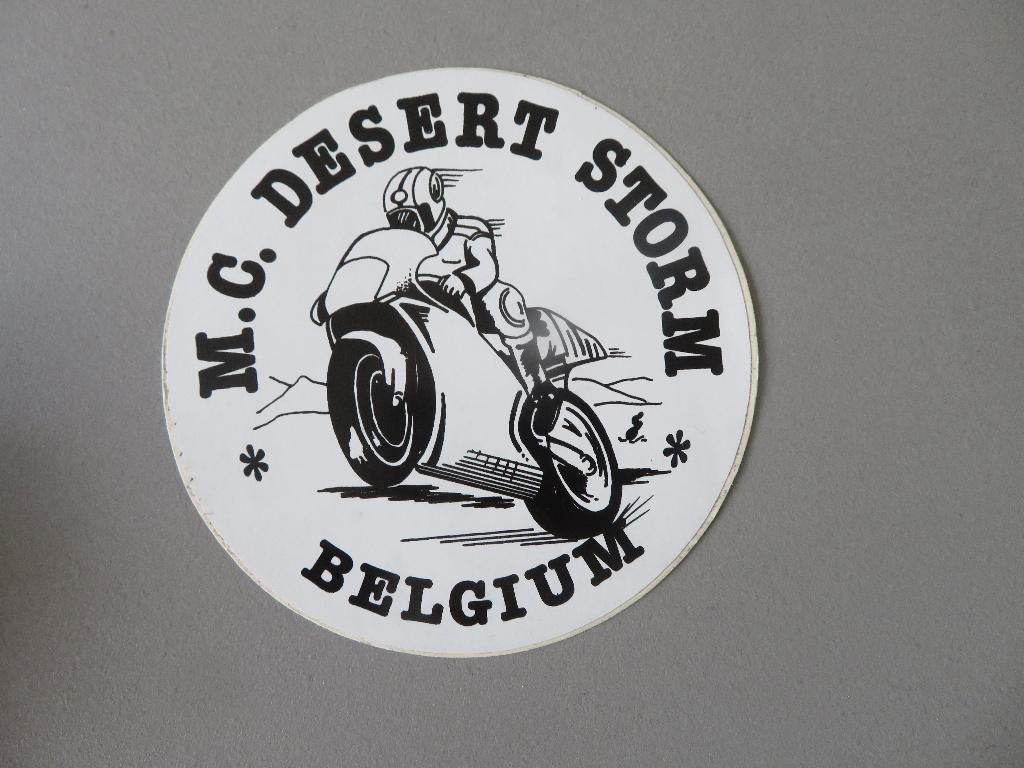 Sticker Motorclub M.C. Desert Storm Belgium, Ophalen of Verzenden, Zo goed als nieuw, Auto of Motor