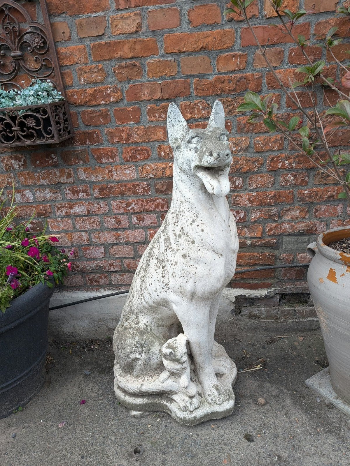 Stenen beeld hond, Tuin en Terras, Ophalen, Steen, Dierenbeeld