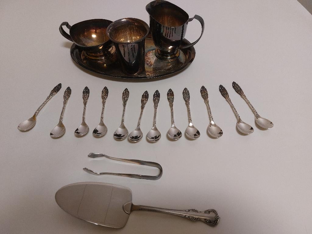 Verzilverd mokka set  Gero 90  Antiek, Ophalen of Verzenden, Zilver
