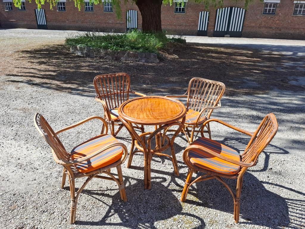Vintage rotan tuinset, Antiek en Kunst, Ophalen
