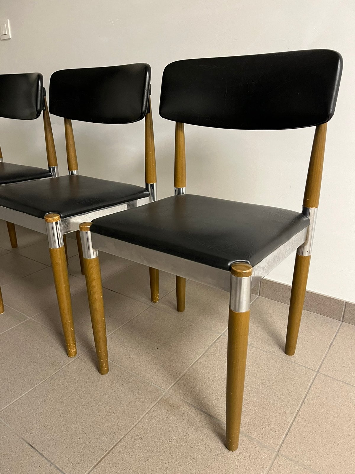 3 retro stoelen (vintage), Ophalen, Gebruikt