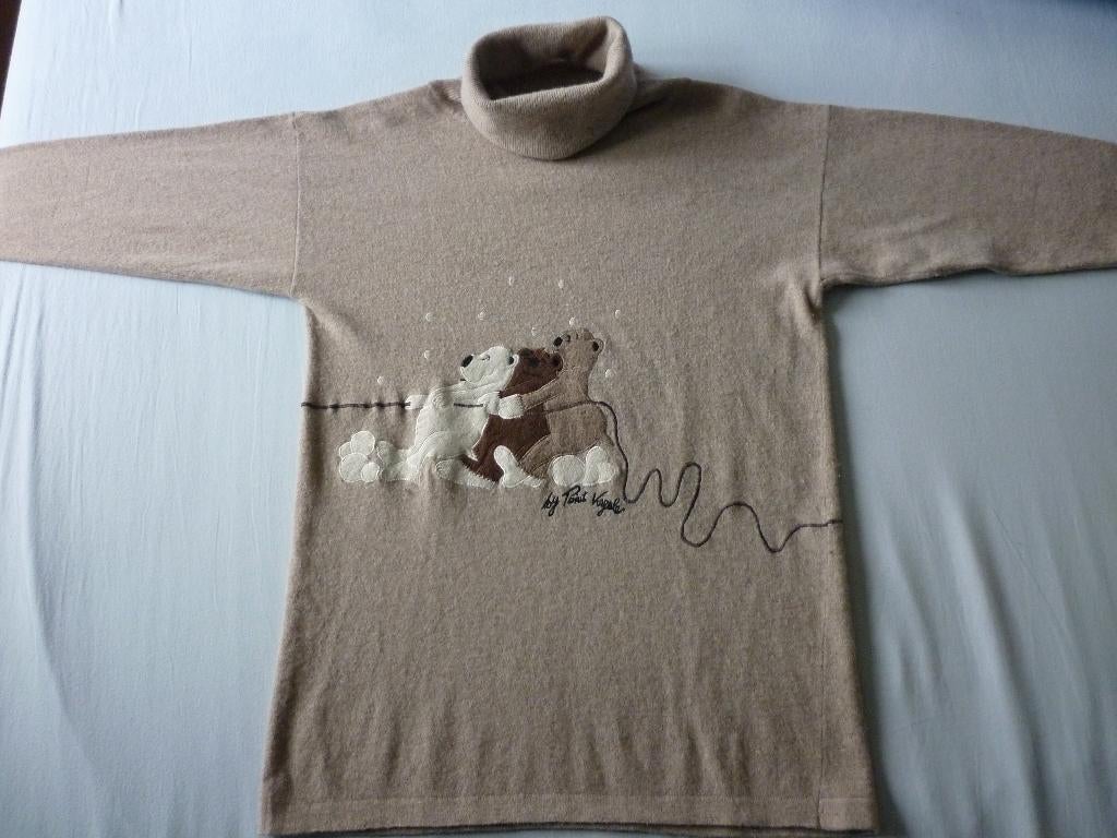 Lamswollen-Angora-Polyamide Trui Point Virgule, Kleding | Dames, Maat 38/40 (M), Beige, Ophalen of Verzenden, Zo goed als nieuw