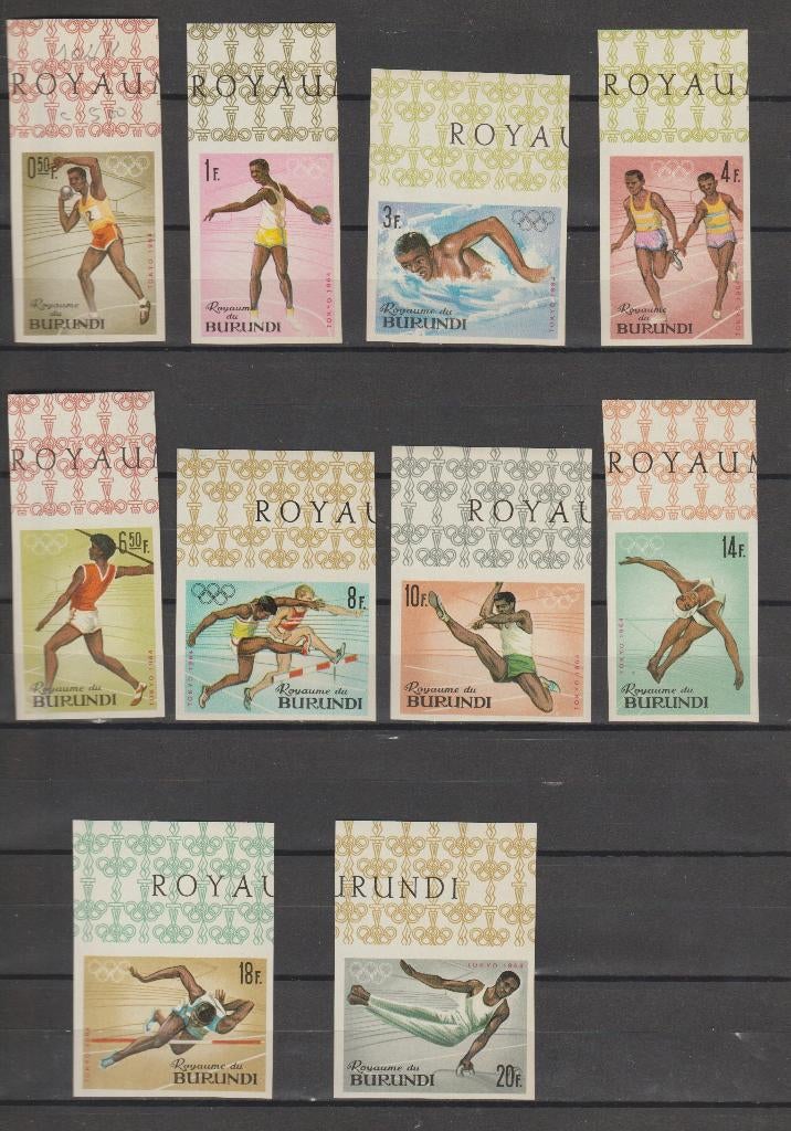 Burundi 1964 Olympische Spelen Tokyo ongetand **, Ophalen of Verzenden, Overige landen, Postfris