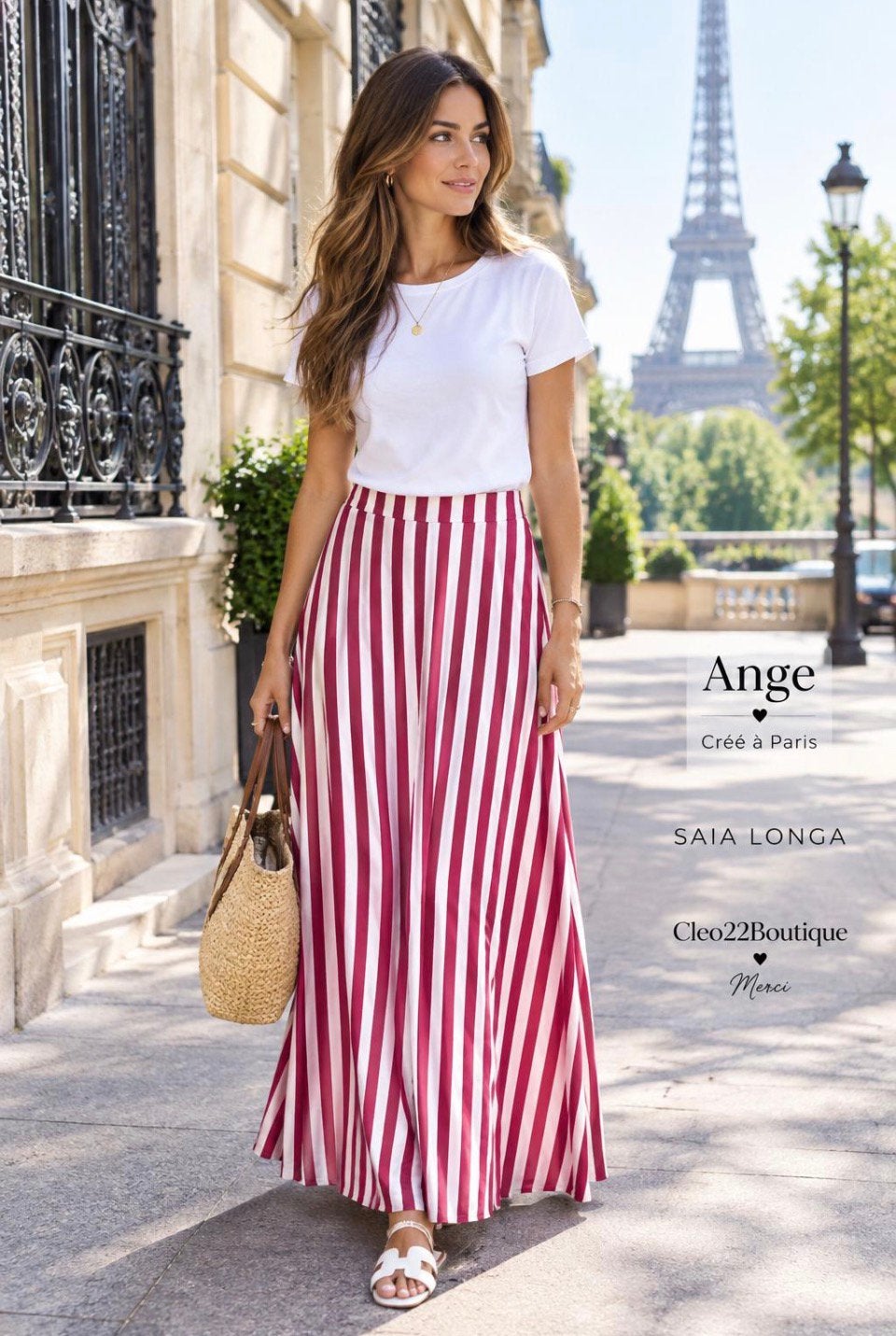 An'ge S lange rok - Frambozen gestreept - Nieuw, Kleding | Dames, Ophalen of Verzenden, Nieuw, Meerkleurig