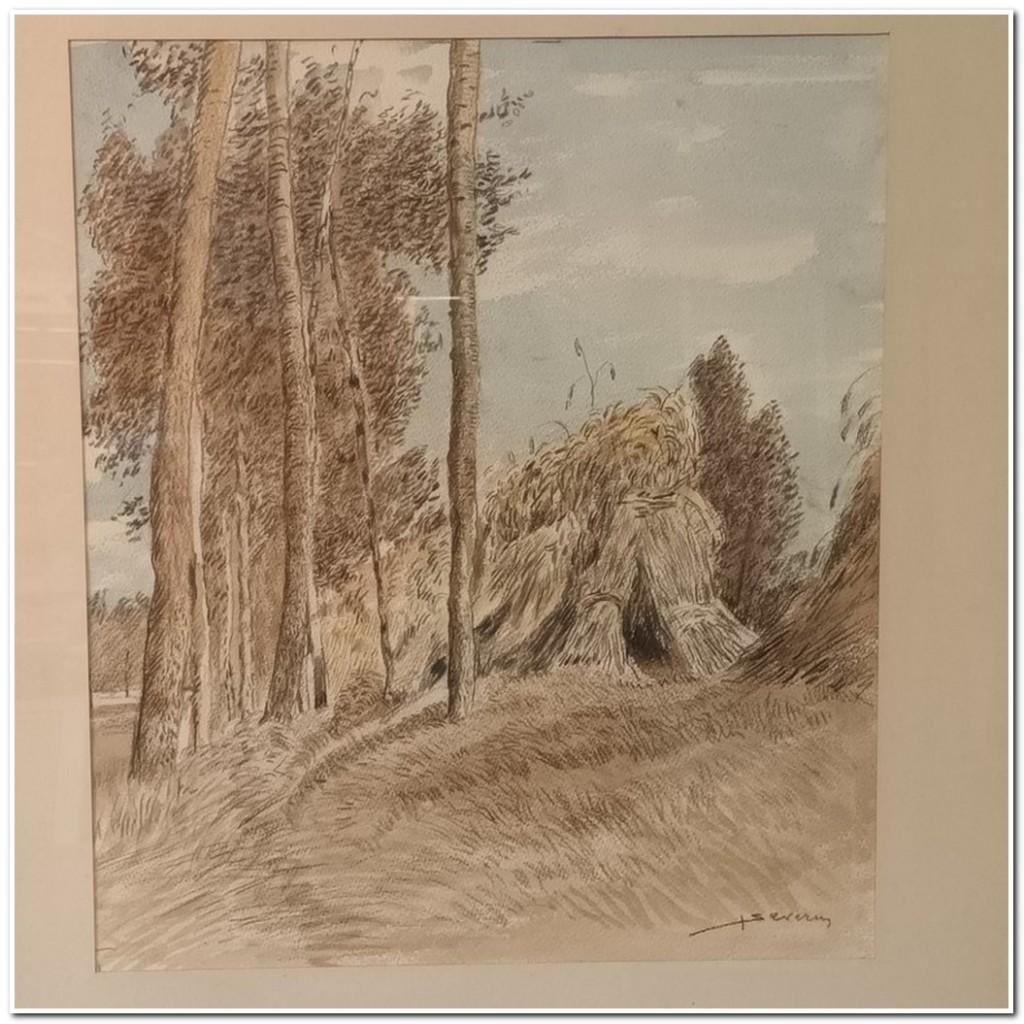 Juliaan Severin (1888-1975) - Aquarel op papier, Ophalen