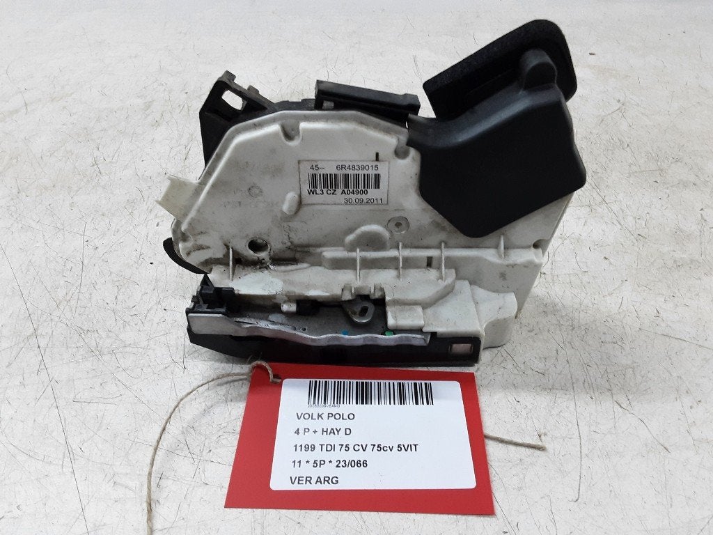 SERRURE DE PORTE ARRIÈRE GAUCHE Polo V (6R) (6R4839015), Arrière, Volkswagen, Mevr. I. Hauben, Utilisé