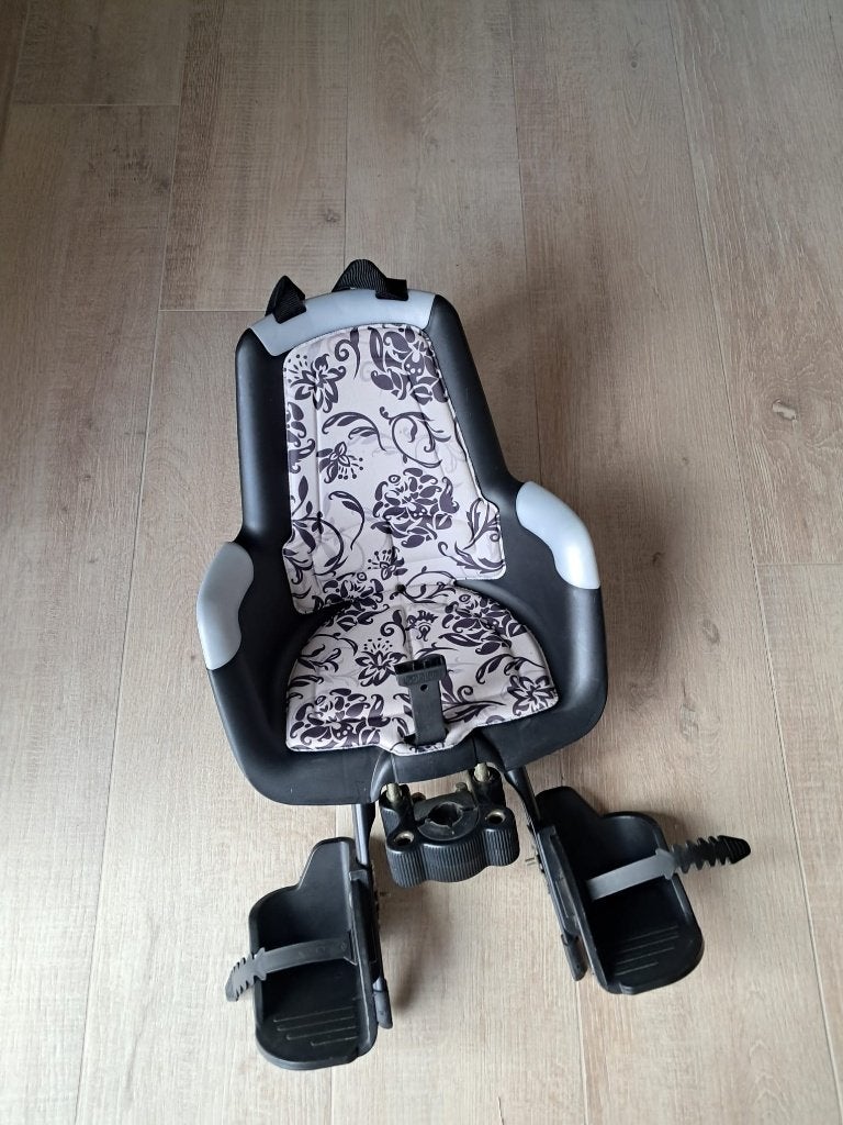 Boobike fietszitje vooraan - grijs met wit/paars, Ophalen, 0 t/m 18 kg, Voorzitje, Boobike