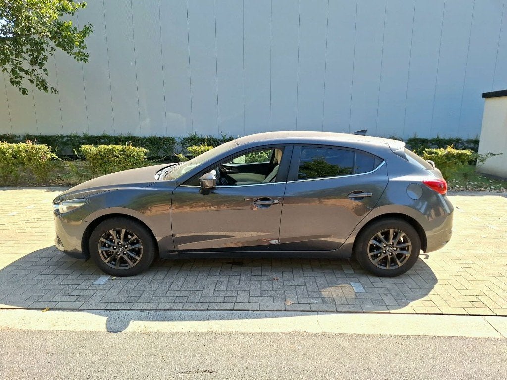 Mazda 3 1.5 Skyactiv -D | Head-up | Airco | Leder | Nav |, Autos, Mazda, Cuir, Argent ou Gris, Achat, Euro 6