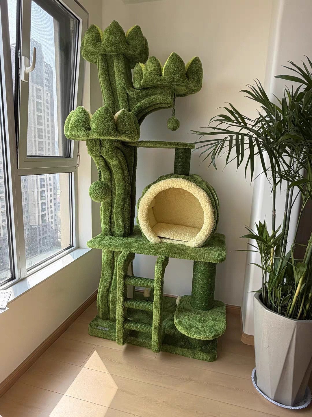 XXL Luxe Lotus Kattenboom 204cm – Massief Houten Constructie, Dieren en Toebehoren, Ophalen of Verzenden