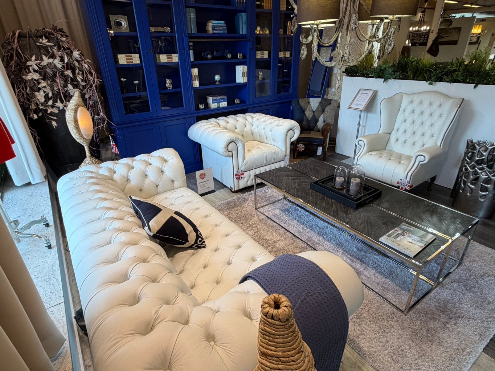 SHOWROOMMODEL The Leicester chesterfield bankstel 3-1-1 wit, Ophalen of Verzenden