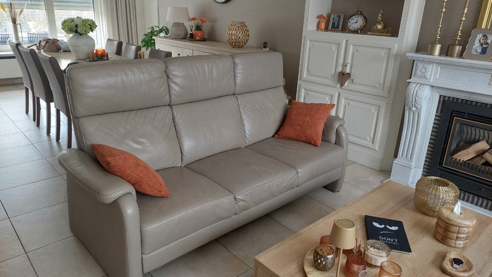 3 zit en 2 zit met manuele relax, leder, goede staat, Ophalen, Vierpersoons of meer, Leer