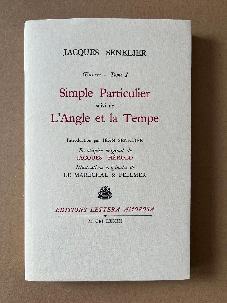 Jacques Senelier - Jacques Hérold - Le Maréchal & Fellmer, Verzenden, Zo goed als nieuw, Jean Senelier