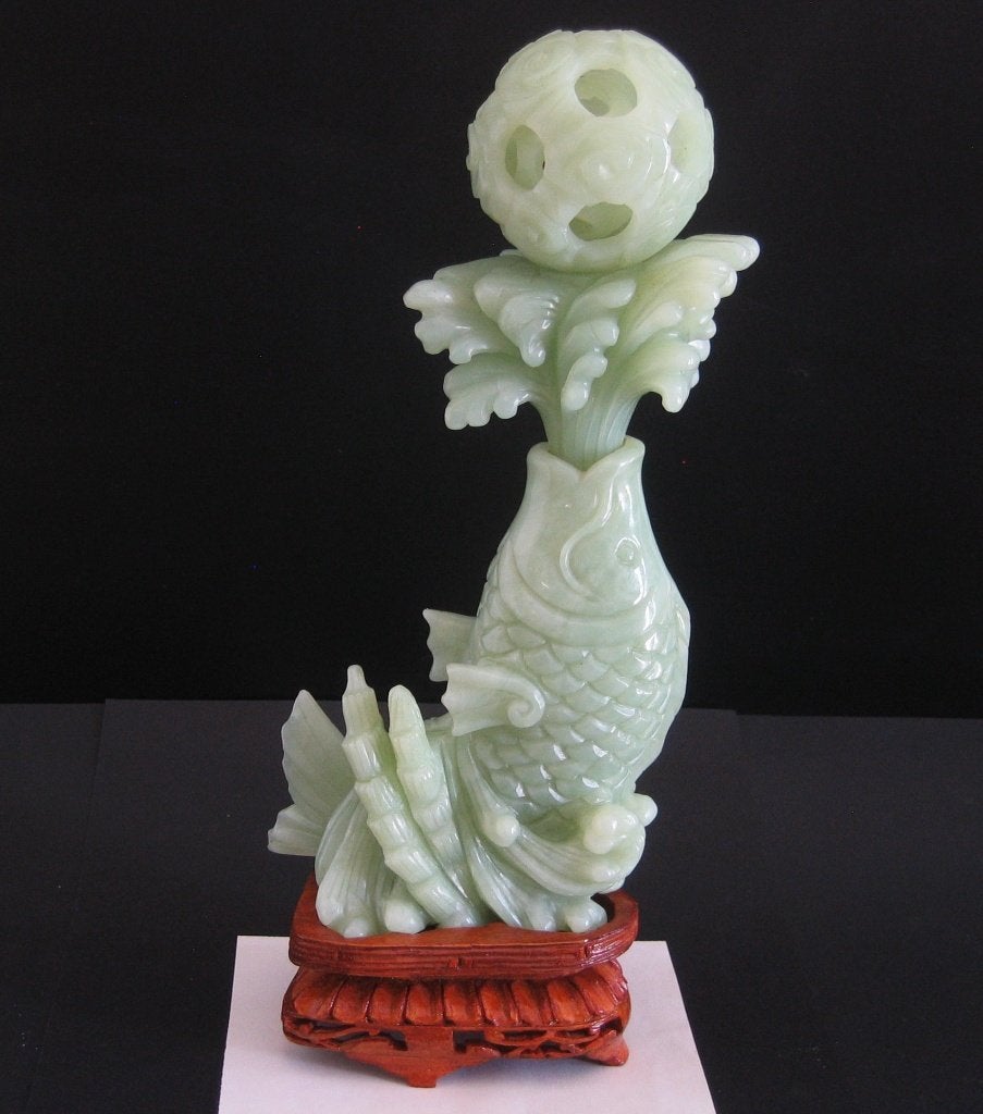 Jade vis - Bol  -  594, Enlèvement, Sculpture, Sculpté