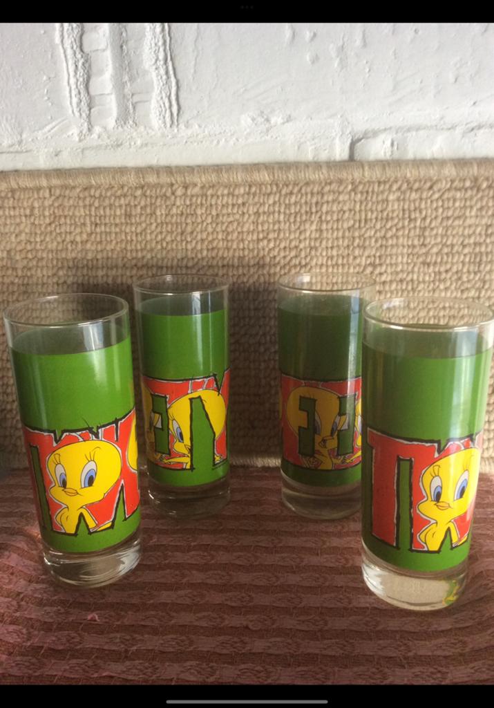 Tweety glazen, Verzamelen, Ophalen, Looney Tunes, Zo goed als nieuw, Gebruiksvoorwerp