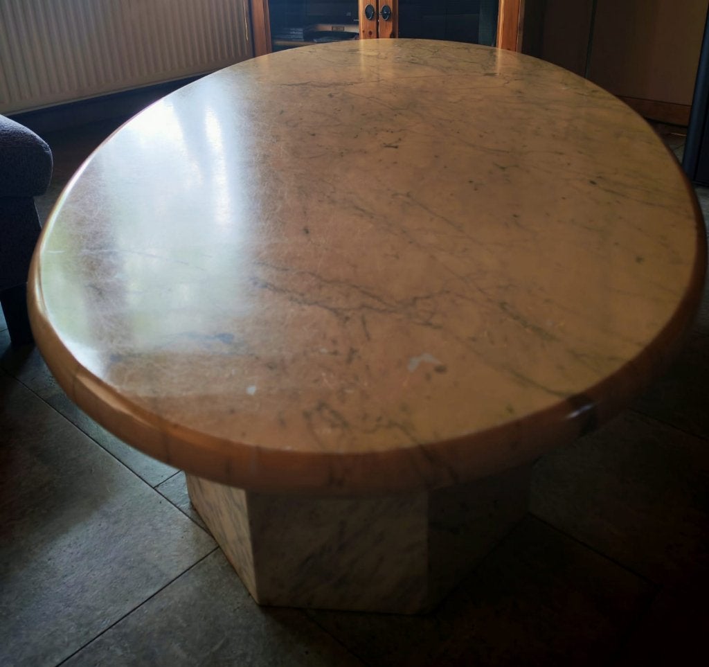 Salon Tafel Marmer, Huis en Inrichting, Tafels | Salontafels, Ophalen, Gebruikt, 100 tot 150 cm, 50 tot 100 cm