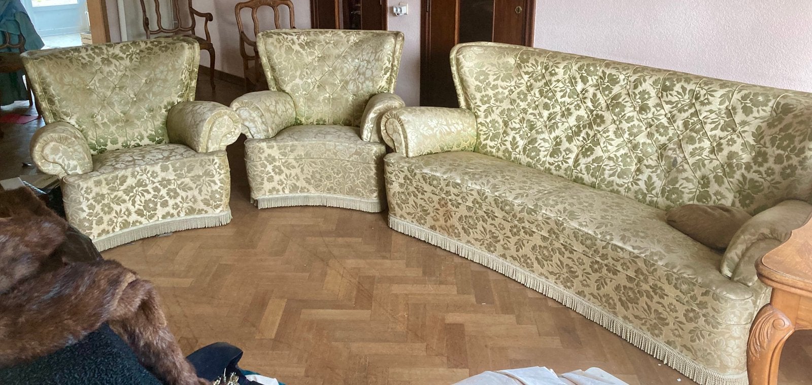 Divan fauteuils à donner, Maison & Meubles, Enlèvement, Utilisé, Tissus