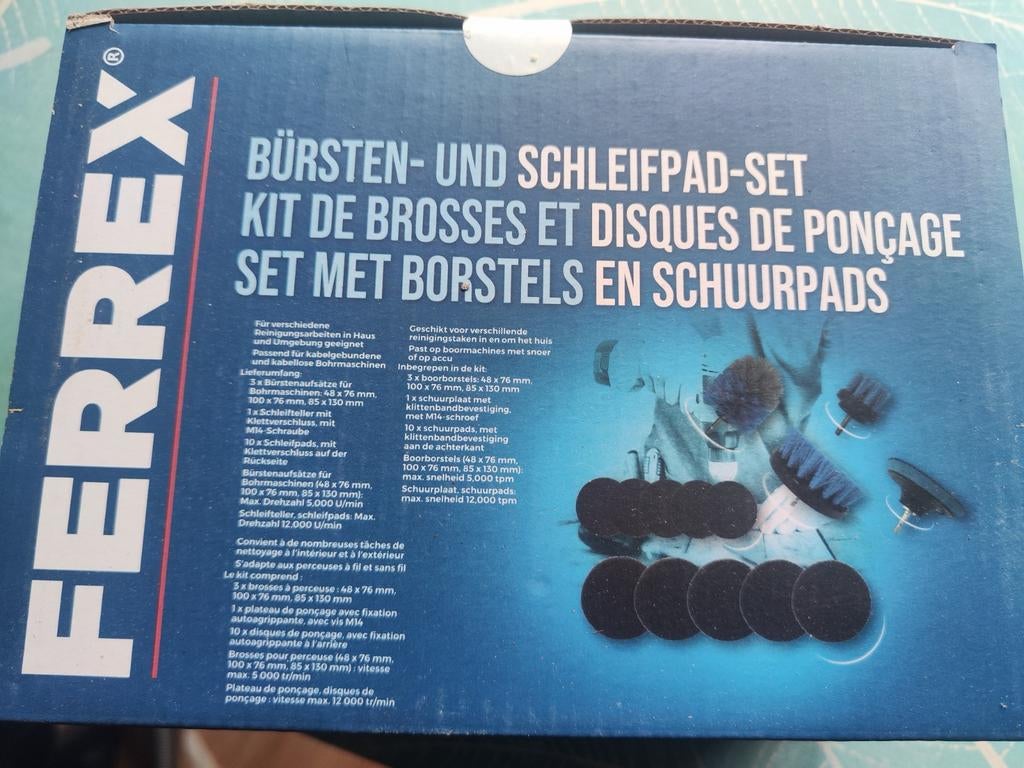 Kit de brosses et disques de ponçage Ferrex, Enlèvement, Neuf