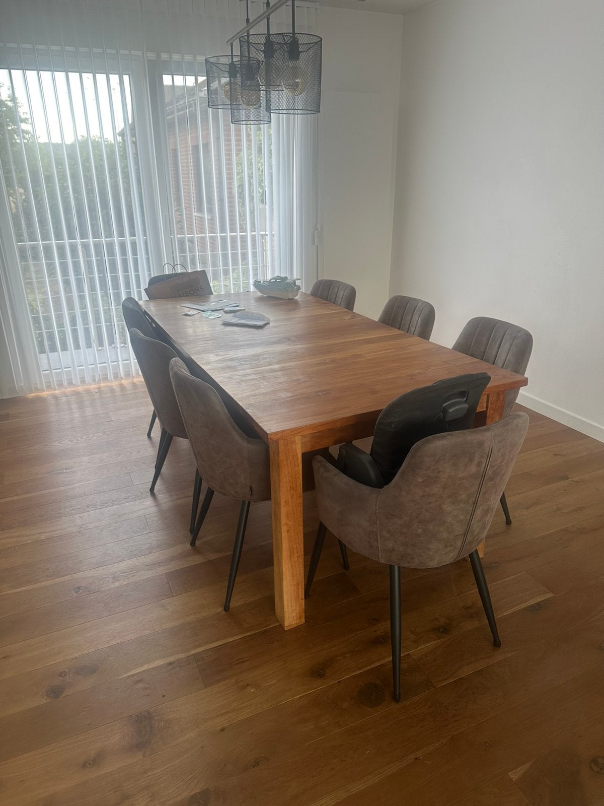 Table à manger en teck massif, Maison & Meubles, Enlèvement, Comme neuf, Teck