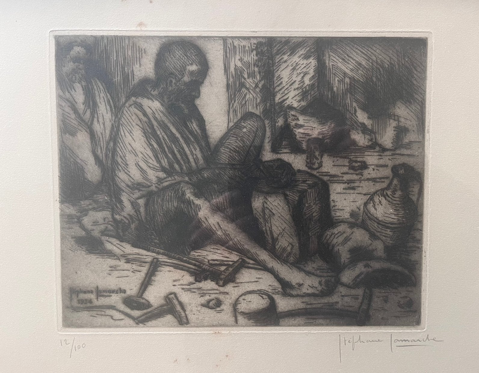 Eau forte van Stéphane Lamarche (1891-1963), Antiquités & Art, Art | Eaux-fortes & Gravures, Numéroté, Enlèvement ou Envoi