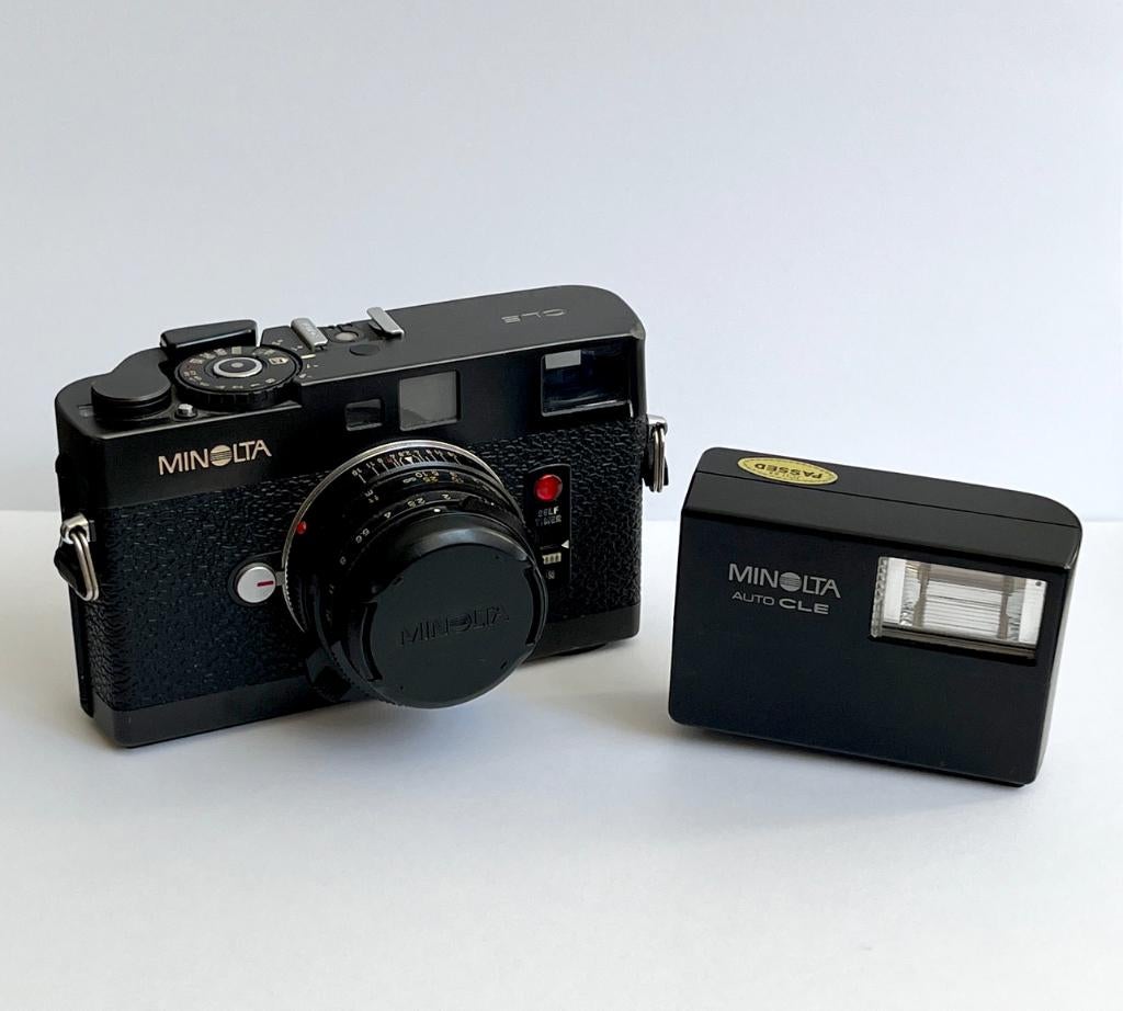 Minolta CLE -  M-Rokkor 40mm 1:2 + Flash Auto CLE, Enlèvement, Comme neuf, Reflex miroir, Minolta