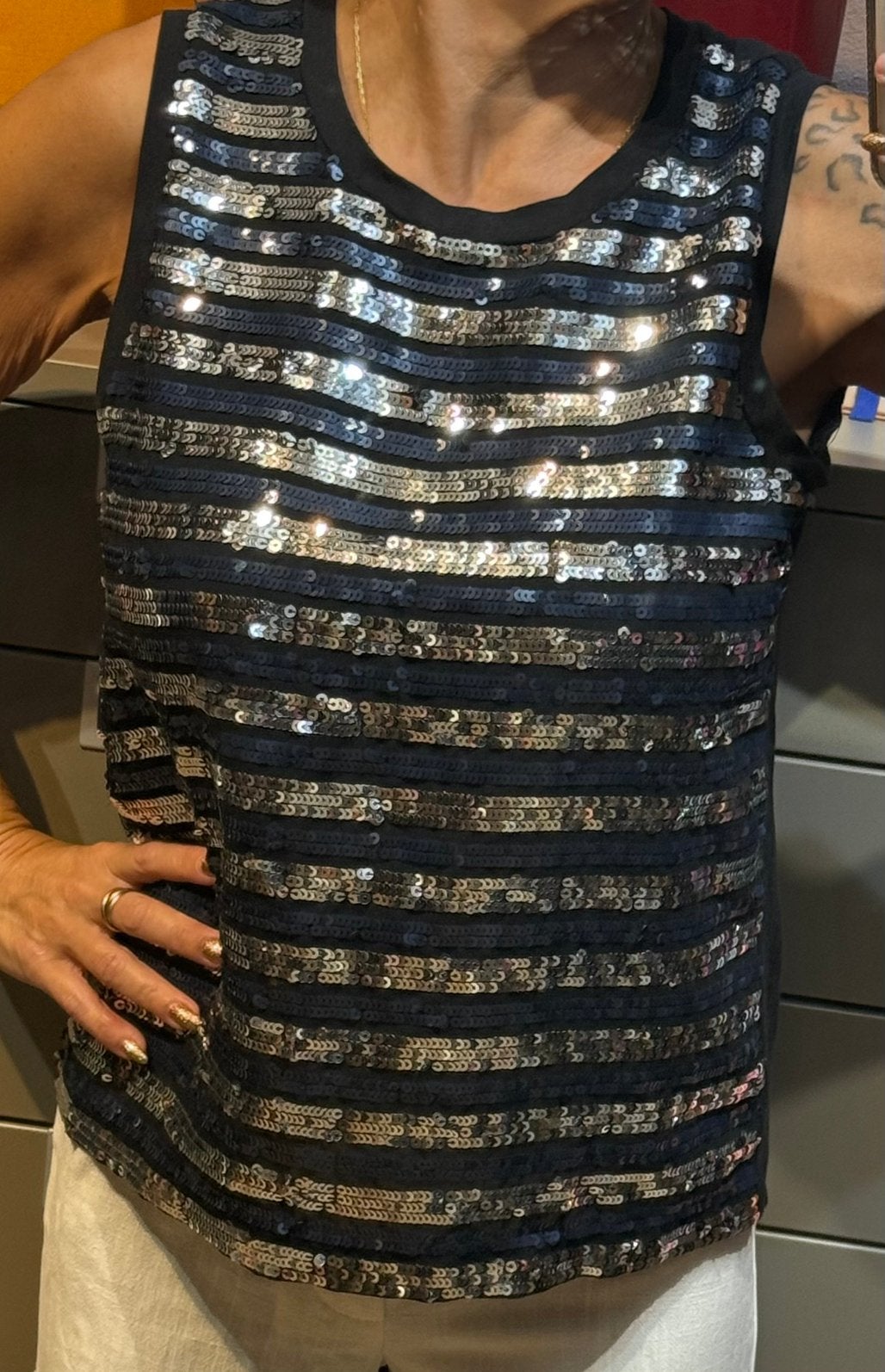 Claudie Pierlot feesttop met lovertjes T36 S, Kleding | Dames, Ophalen of Verzenden, Zo goed als nieuw, Zwart