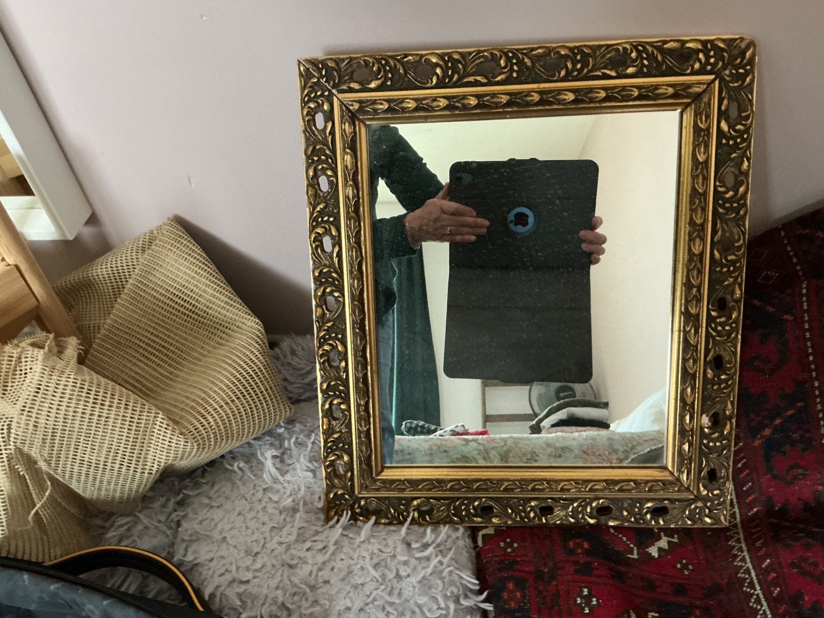Mooie spiegel ,gouden lijst, Antiek en Kunst, Ophalen