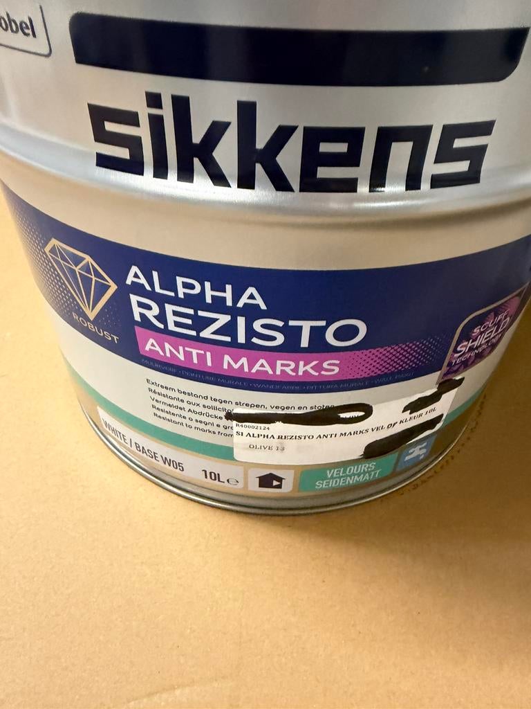 Sikkens alpha rezisto geelgroene muurverf 10liter, Ophalen, Nieuw, Acrylverf