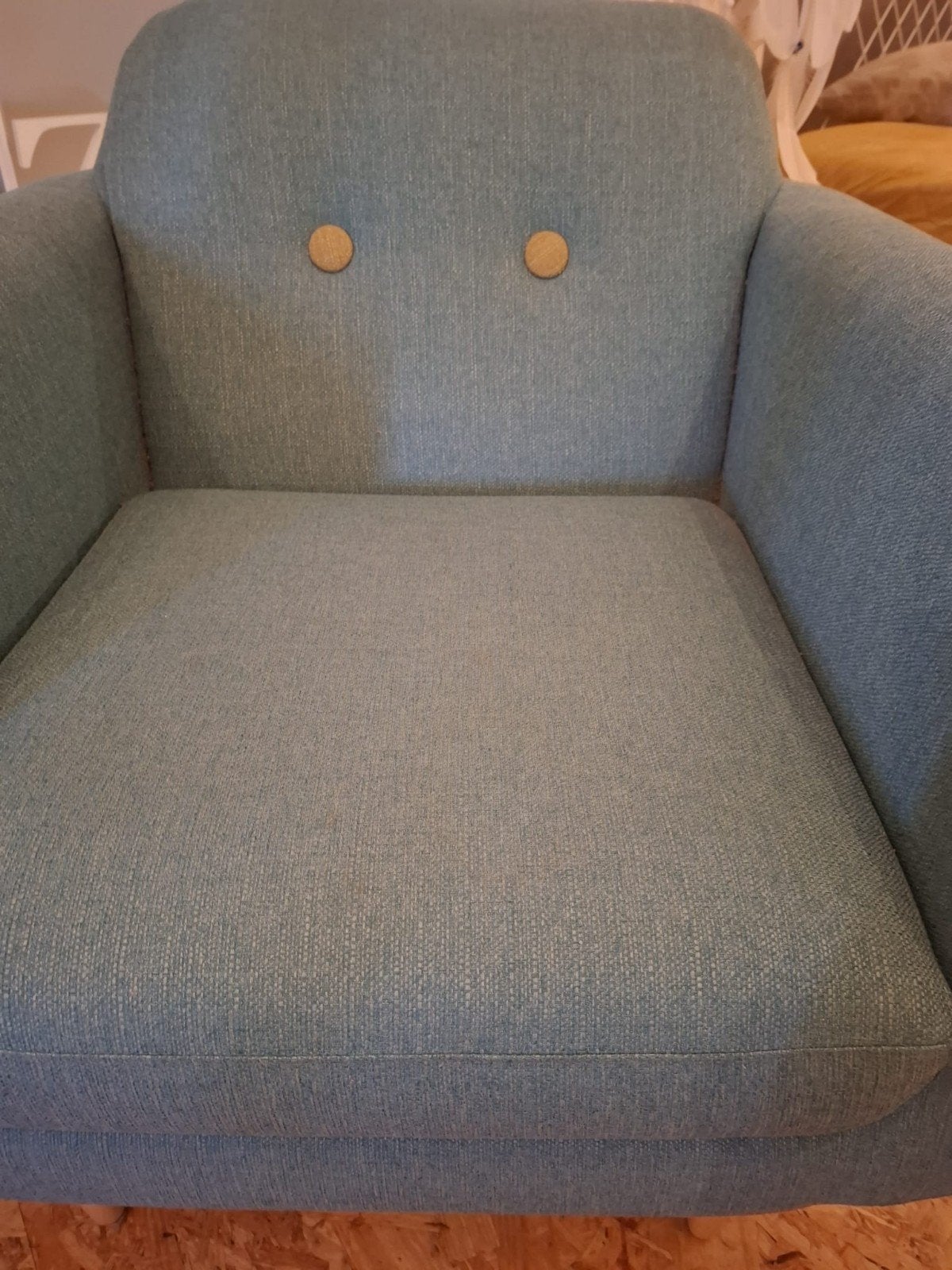 Blauwe zetel, Ophalen, Eenpersoons, 75 tot 100 cm, Zo goed als nieuw
