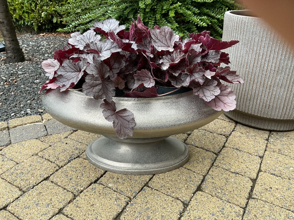 Prachtige tinnen bloemen schaal 55 diameter, Tuin en Terras, Bloembakken en Plantenbakken, Ophalen