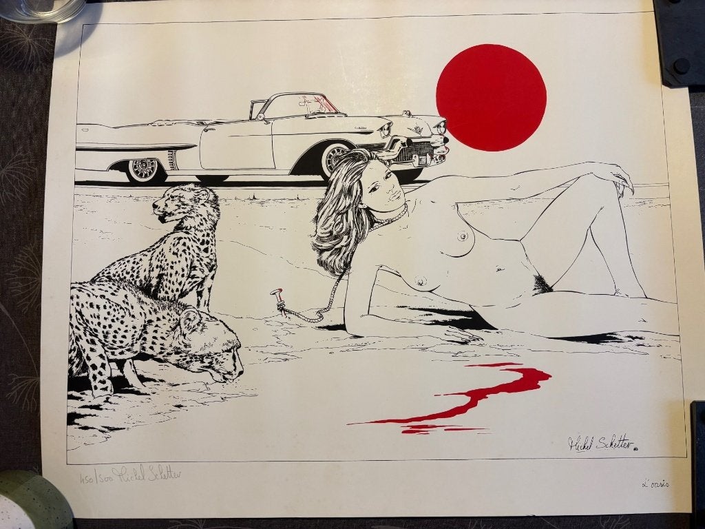 Michel Schetter – Lithographie érotique signée, Enlèvement, Autres sujets, Lithographie